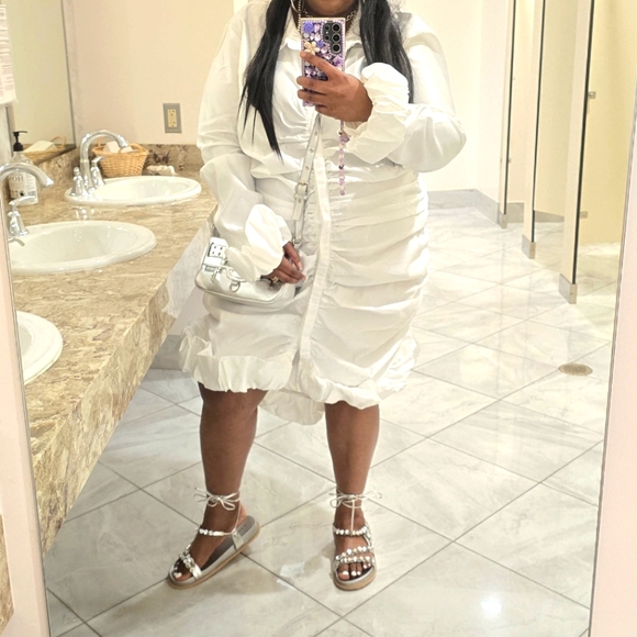 White Ruffle Dress - Picture 2 of 3